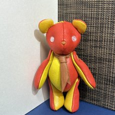 画像1: 【ジビエレザー鹿革】のベルベア★マイスターの手作り「ベルズベア」バーミリオン×兵庫イエロー　ストラップ1本付 　写真の1点販売です (1)