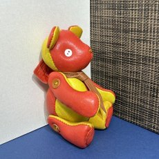 画像3: 【ジビエレザー鹿革】のベルベア★マイスターの手作り「ベルズベア」バーミリオン×兵庫イエロー　ストラップ1本付 　写真の1点販売です (3)