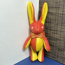 画像1: 【ジビエレザー鹿革】のベルラビ★マイスターの手作り「ベルズラビット」バーミリオン×兵庫イエロー　ストラップ1本付 　写真の1点販売です (1)