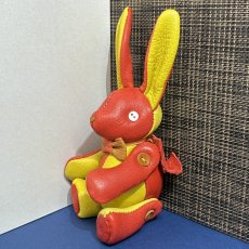 画像2: 【ジビエレザー鹿革】のベルラビ★マイスターの手作り「ベルズラビット」バーミリオン×兵庫イエロー　ストラップ1本付 　写真の1点販売です (2)