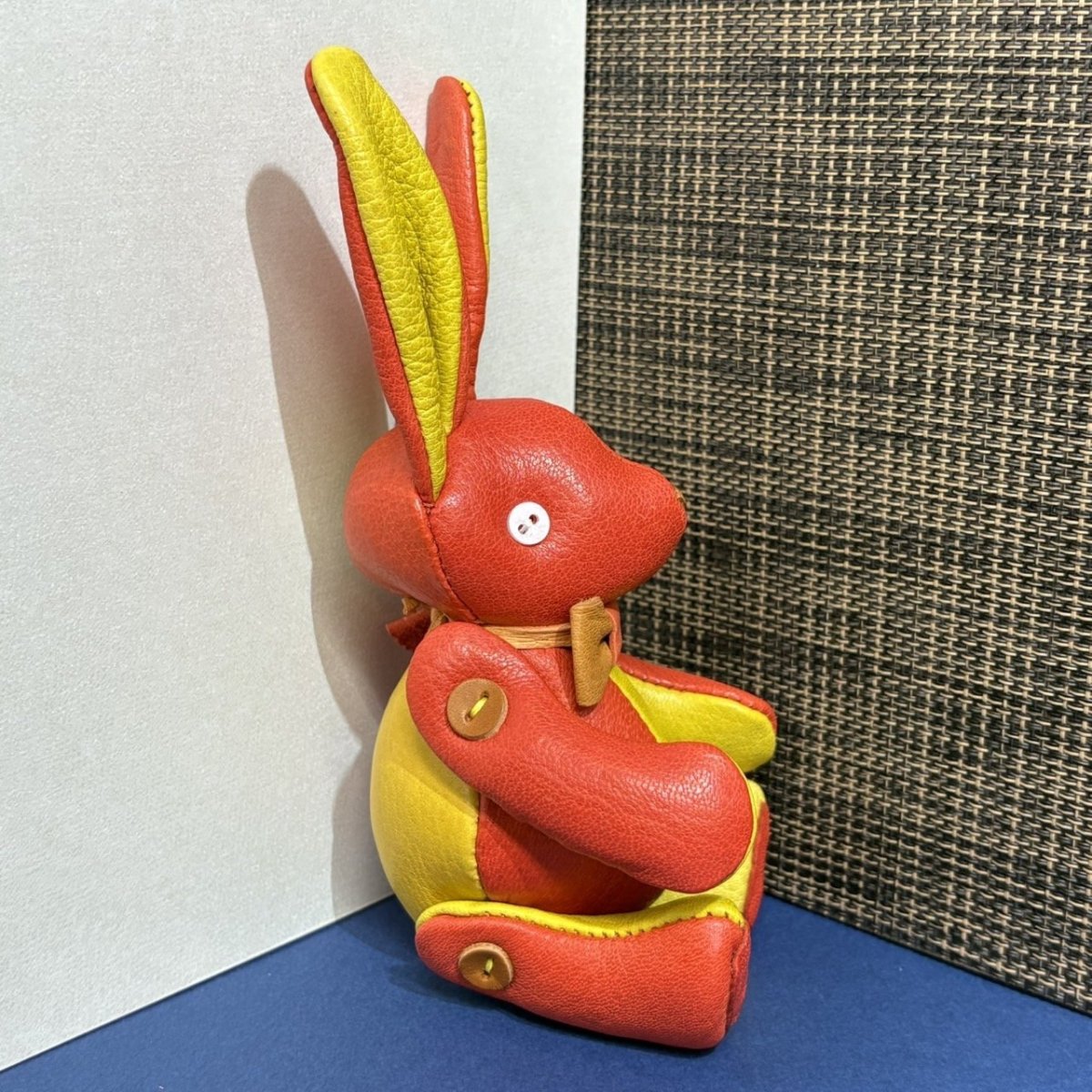 画像3: 【ジビエレザー鹿革】のベルラビ★マイスターの手作り「ベルズラビット」バーミリオン×兵庫イエロー　ストラップ1本付 　写真の1点販売です (3)