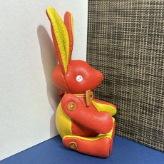 画像3: 【ジビエレザー鹿革】のベルラビ★マイスターの手作り「ベルズラビット」バーミリオン×兵庫イエロー　ストラップ1本付 　写真の1点販売です (3)