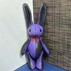 画像1: 【ジビエレザー鹿革】のベルラビ★マイスターの手作り「ベルズラビット」パープル×ブラック　 写真の1点販売です (1)
