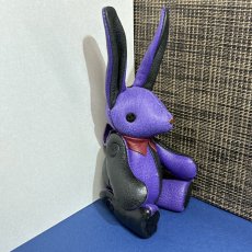画像2: 【ジビエレザー鹿革】のベルラビ★マイスターの手作り「ベルズラビット」パープル×ブラック　 写真の1点販売です (2)