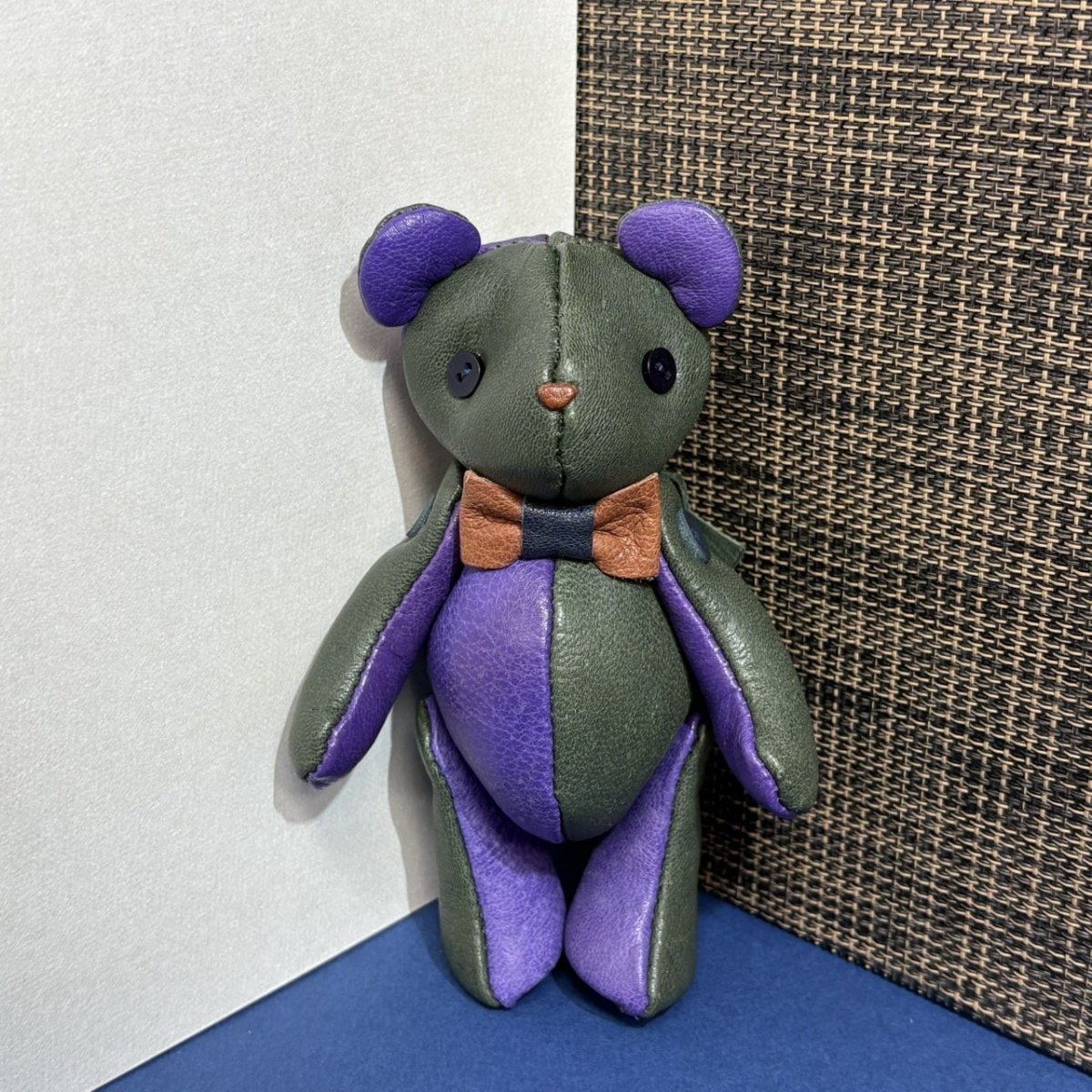 画像1: 【ジビエレザー鹿革】のベルベア★マイスターの手作り「ベルズベア」ダークグリーン×パープル　トラップ1本付 　写真の1点販売です (1)