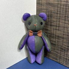 画像1: 【ジビエレザー鹿革】のベルベア★マイスターの手作り「ベルズベア」ダークグリーン×パープル　トラップ1本付 　写真の1点販売です (1)