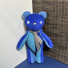 画像1: 【ピッグスウェード】のベルベア★マイスターの手作り「ベルズベア」ブルーカラフル　ストラップ1本付 　写真の1点販売です (1)
