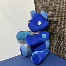 画像2: 【ピッグスウェード】のベルベア★マイスターの手作り「ベルズベア」ブルーカラフル　ストラップ1本付 　写真の1点販売です (2)