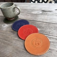 画像1: 【法人向け】牛革ヌメ革コースター｜ロゴ刻印・OEM・ノベルティ対応 (1)