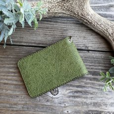 画像5: 【ツキノワグマ革】二つ折りカードケース｜熊革×牛革　（写真の現品販売です）  (5)
