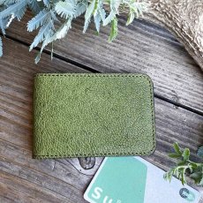 画像1: 【ツキノワグマ革】二つ折りカードケース｜熊革×牛革　（写真の現品販売です）  (1)