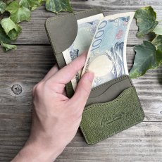 画像10: 【ツキノワグマ革】ミニマムスリム財布｜薄い・軽い・小銭も入るマネークリップのようなミニ財布　写真の1点 (10)