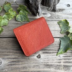 画像1: 【ツキノワグマ革】ミニマムスリム財布｜薄い・軽い・小銭も入るマネークリップのようなミニ財布　写真の1点 (1)