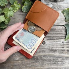 画像11: 【ツキノワグマ革】ミニマムスリム財布｜薄い・軽い・小銭も入るマネークリップのようなミニ財布　写真の1点 (11)