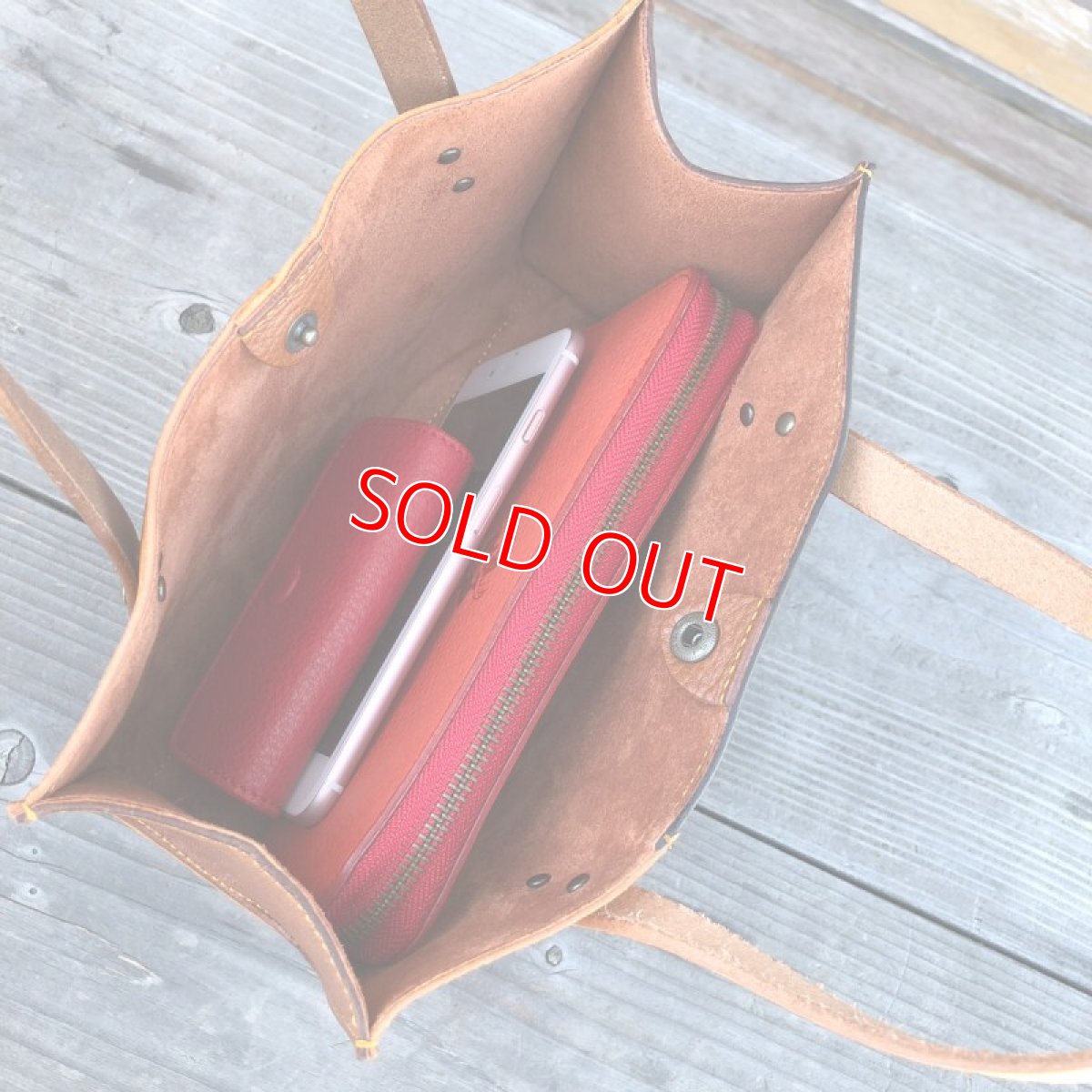 画像13: ★ジビエ鹿革★ミニトートバッグ　財布とスマホとキーケース　ちょっとお出かけにぴったり　 (13)