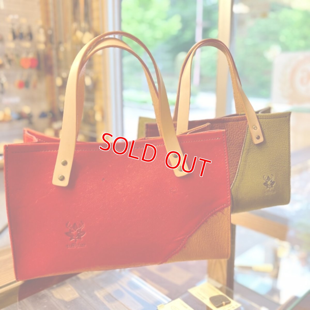 画像2: ★ジビエ鹿革★ミニトートバッグ　財布とスマホとキーケース　ちょっとお出かけにぴったり　 (2)