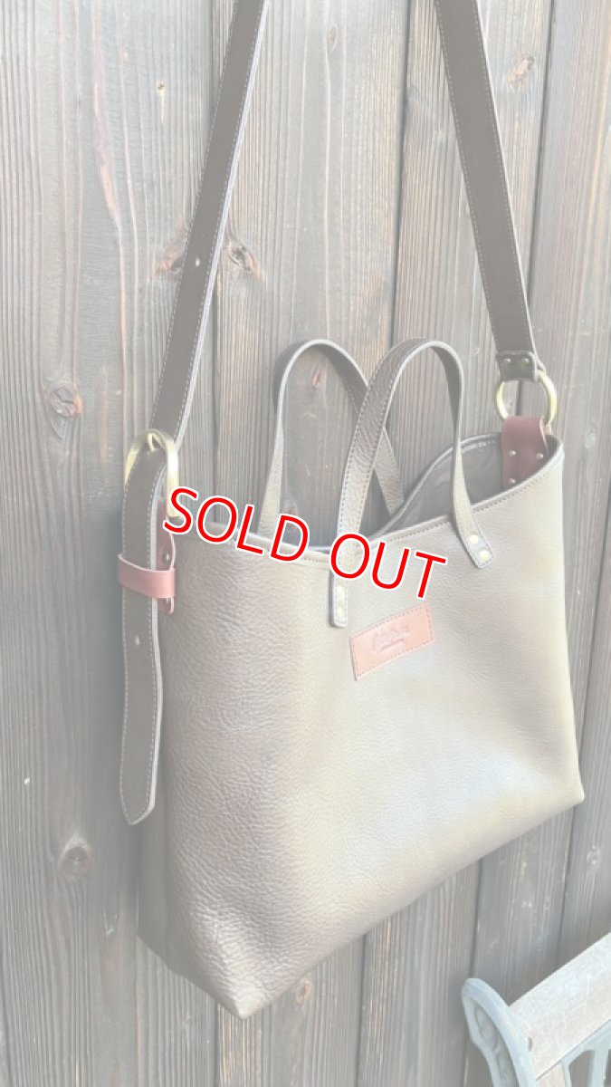 画像7: 【12色オーダー対応】本革シュリンクレザーの2WAYショルダートートバッグ (7)