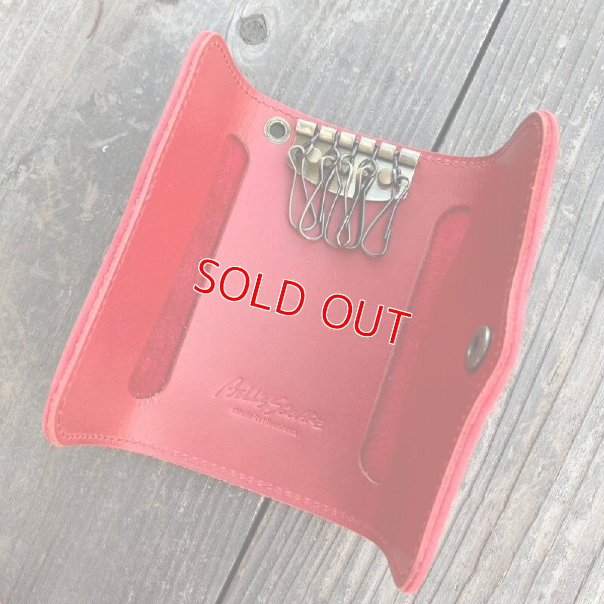 画像5: 【広島ジビエレザー×カープ】鹿革5連キーケース☆カードも収納OK！大きめサイズでイニシャル刻印対応 (5)