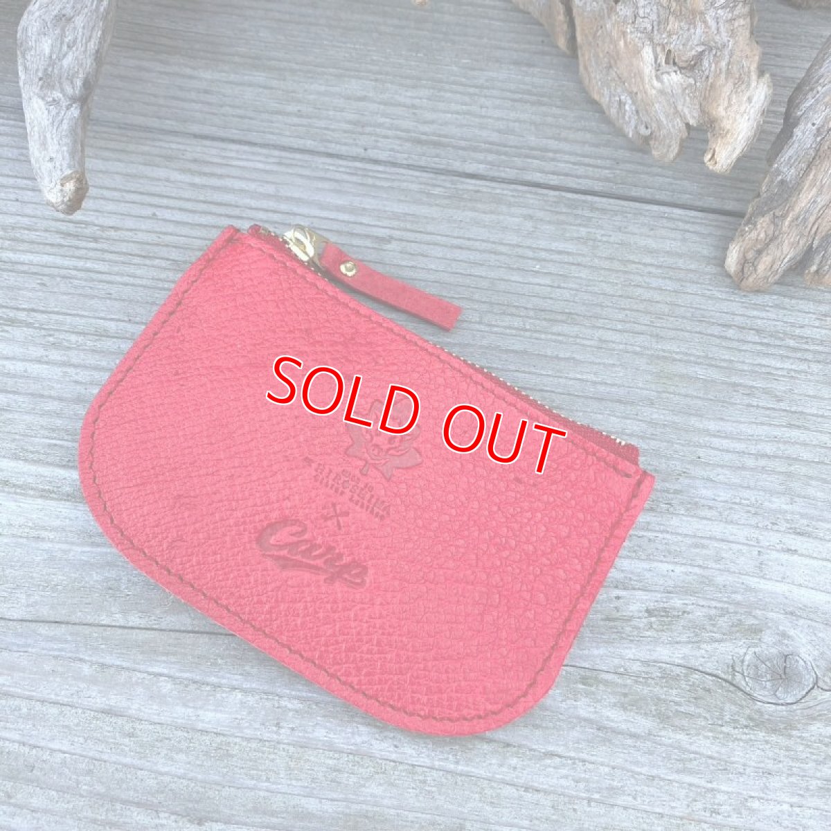 画像8: 【広島ジビエレザー × カープ】猪革ファスナーポーチ｜キーリング付き◎小銭・カード・お札収納可｜イニシャル刻印対応 (8)