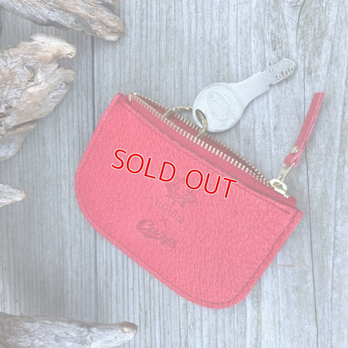 画像7: 【広島ジビエレザー × カープ】猪革ファスナーポーチ｜キーリング付き◎小銭・カード・お札収納可｜イニシャル刻印対応 (7)