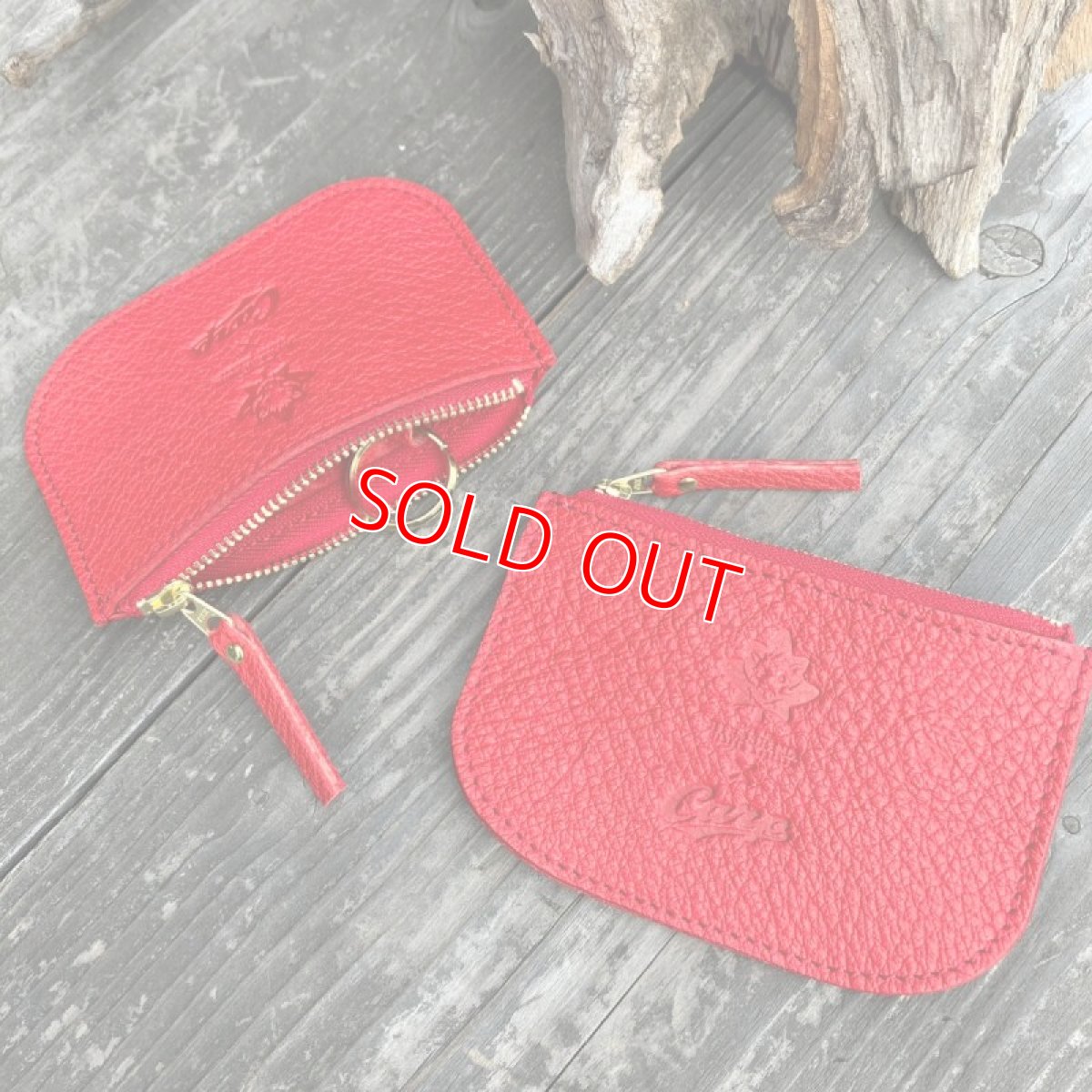 画像4: 【広島ジビエレザー × カープ】猪革ファスナーポーチ｜キーリング付き◎小銭・カード・お札収納可｜イニシャル刻印対応 (4)