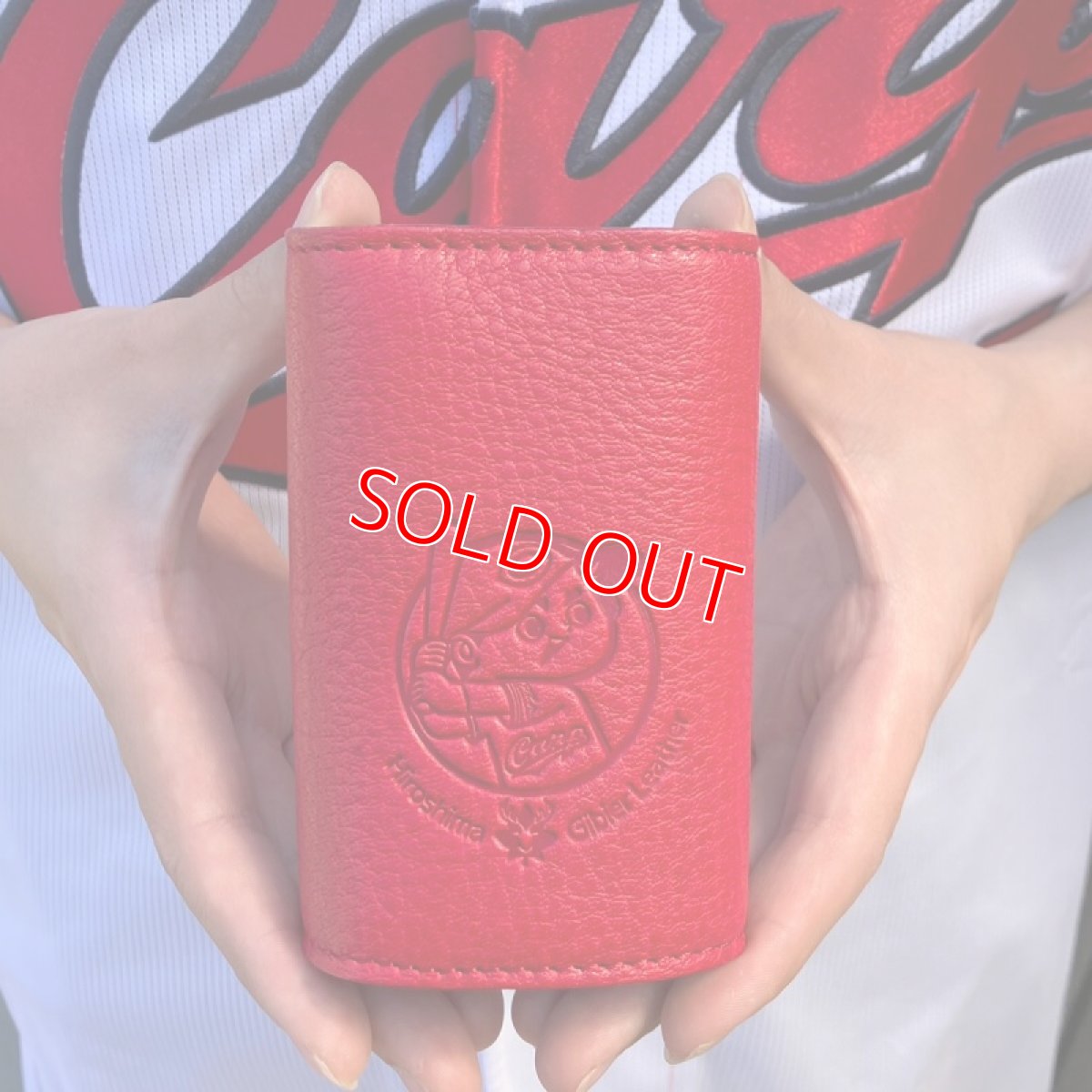 画像2: 【広島ジビエレザー×カープ】東広島産鹿革使用☆ミニ財布機能が付いた5連キーケース　カープ坊や　送料無料 (2)