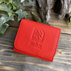 画像4: 広島ジビエレザー×ドラゴンフライズコラボグッズ ジビエ鹿革のコンパクトミニ財布 カードが飛び出す便利なフラップ機能付き イニシャル刻印対応 (4)