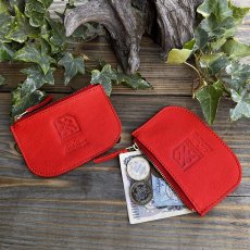 画像2: 広島ジビエレザー×ドラゴンフライズコラボグッズ ジビエ鹿革のファスナーポーチ・小銭入れやお薬入れなどに イニシャル刻印対応 (2)