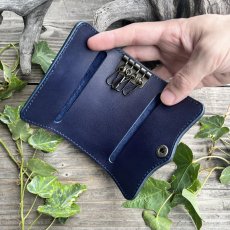 画像5: 【現品限り】ヒグマ革×国産ヌメ革 カード収納付き4連キーケース (5)