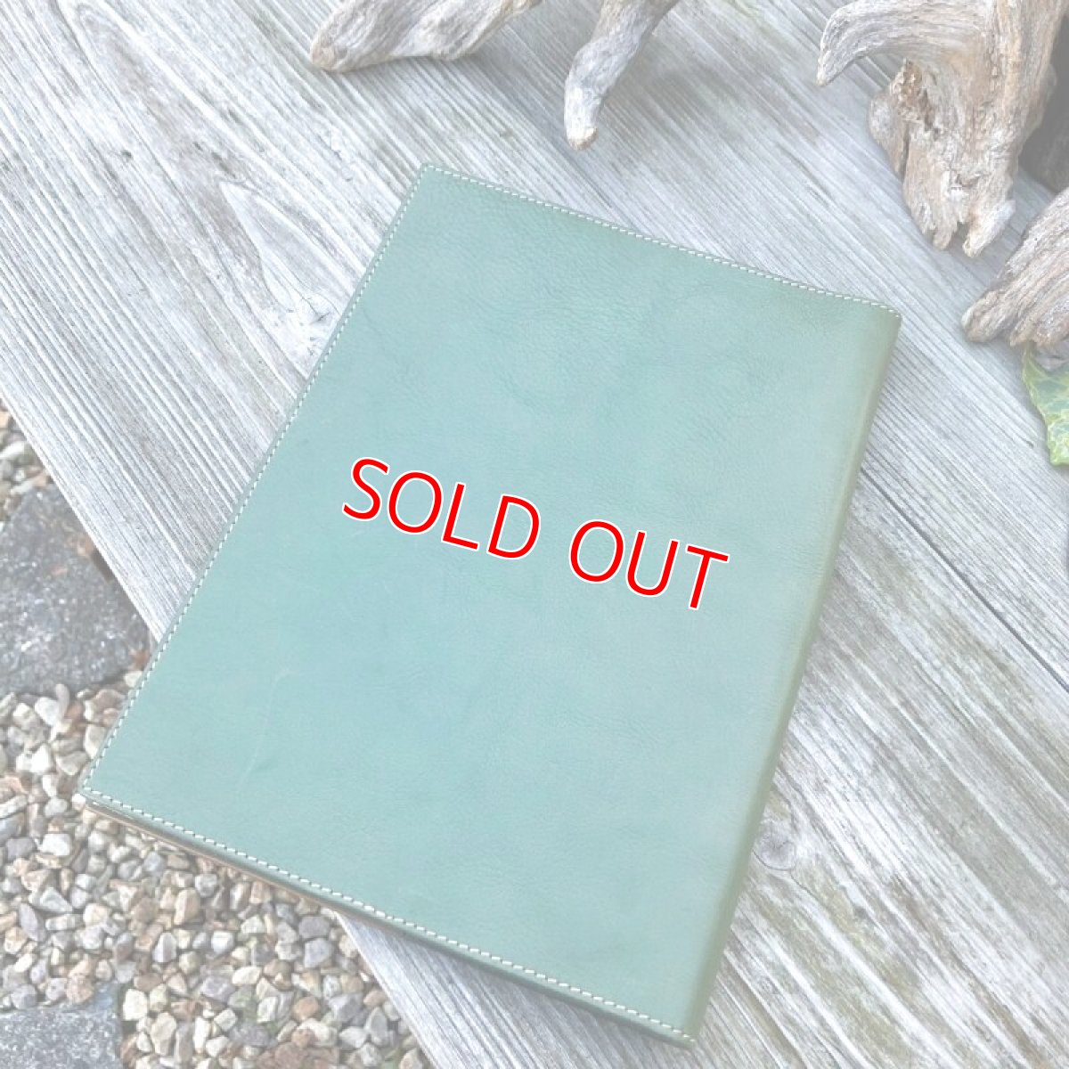 画像5: 【アウトレット】シュリンクレザー　牛革ノートカバー　B5キャンパスノートサイズ　グリーン (5)