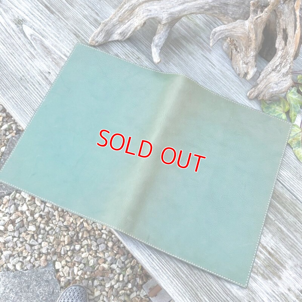 画像6: 【アウトレット】シュリンクレザー　牛革ノートカバー　B5キャンパスノートサイズ　グリーン (6)