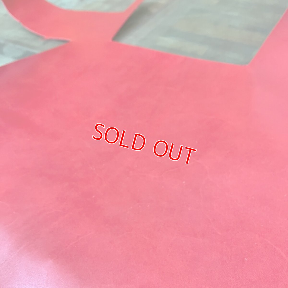 画像3: 栃木レザー　ジーンズレザーレッド　半端 (3)