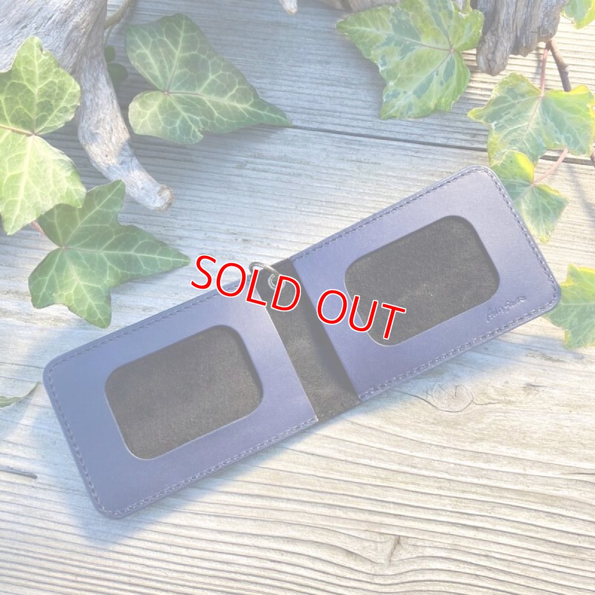 画像5: 【ツキノワグマレザー】荒々しいクマ革バージョン★二つ折りパスケース / カード入れ (5)