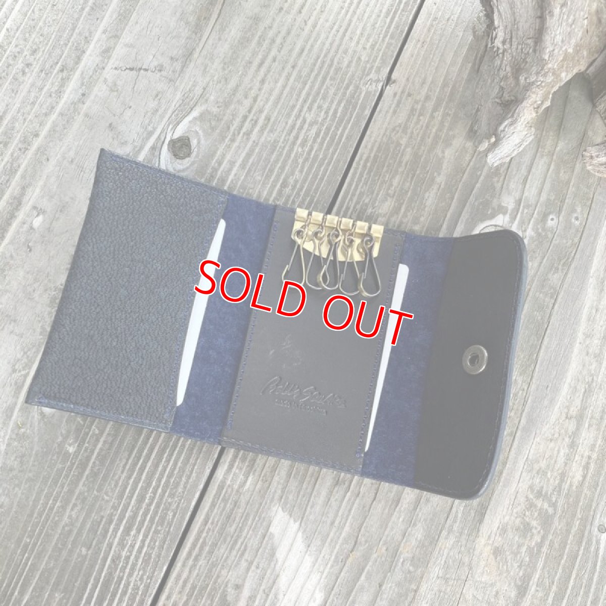 画像4: 【ツキノワグマレザー】熊革キーケース★５連キーケース　ポケット付きでカードやお札も入る　ブラック (4)