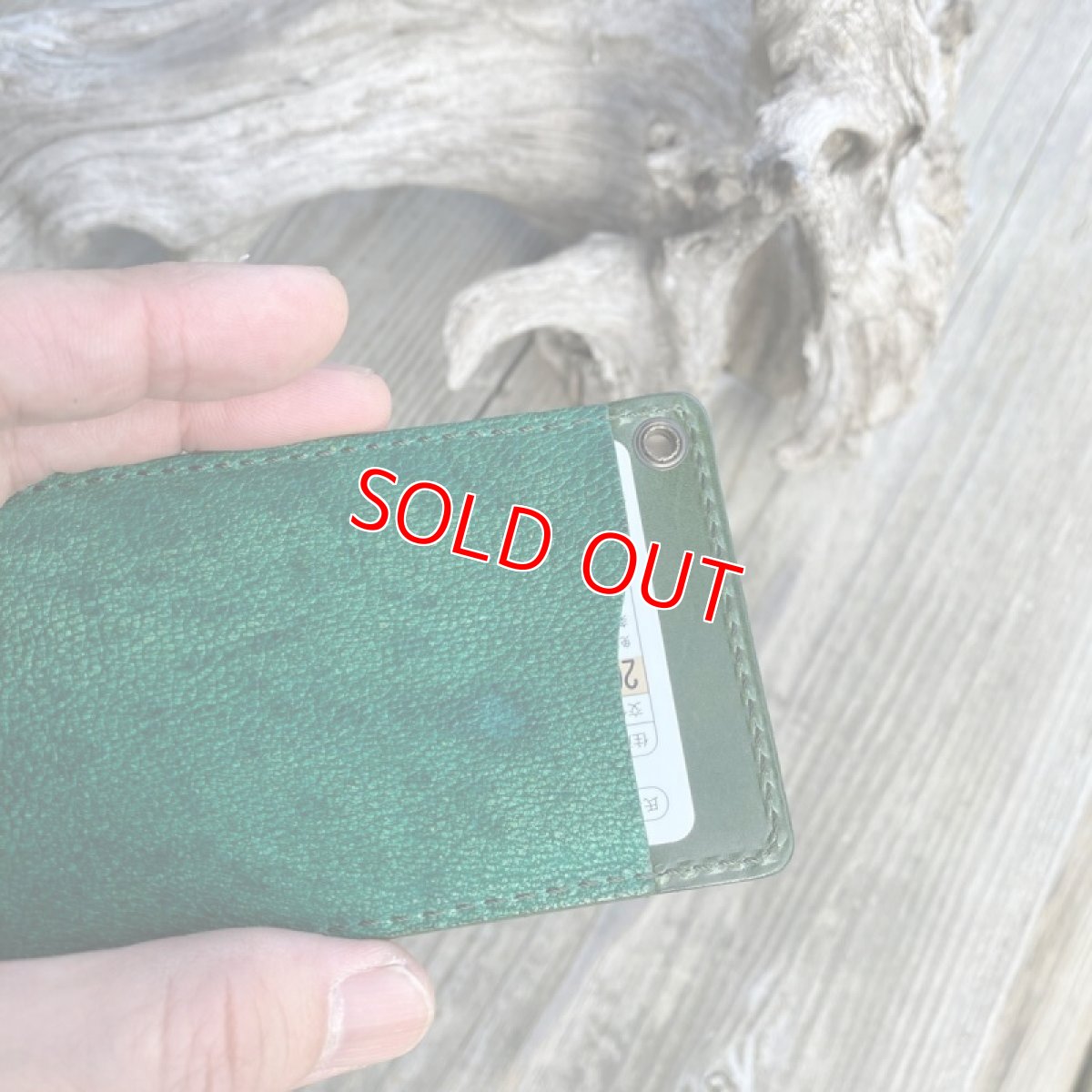 画像5: 【ツキノワグマレザー】するっとした質感ツキノワグマ革バージョン★パスケース / カード入れ 　限定カラーグリーン (5)