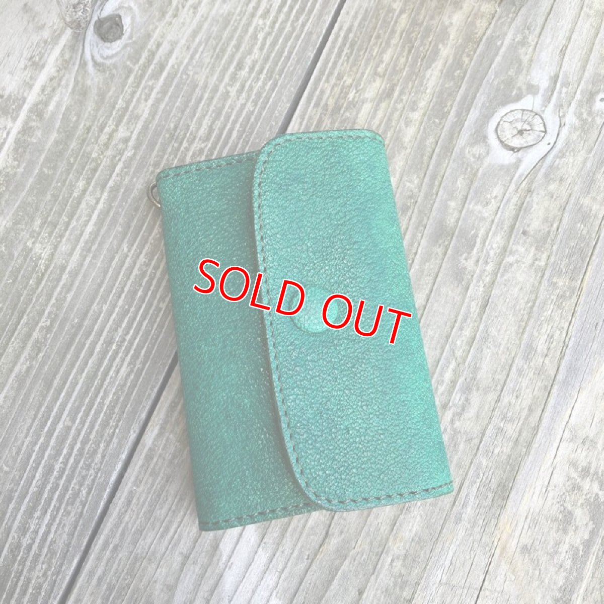 画像4: 【ツキノワグマレザー】熊革キーケース★５連キーケース　ポケット付きでカードやお札も入る　限定色グリーン (4)