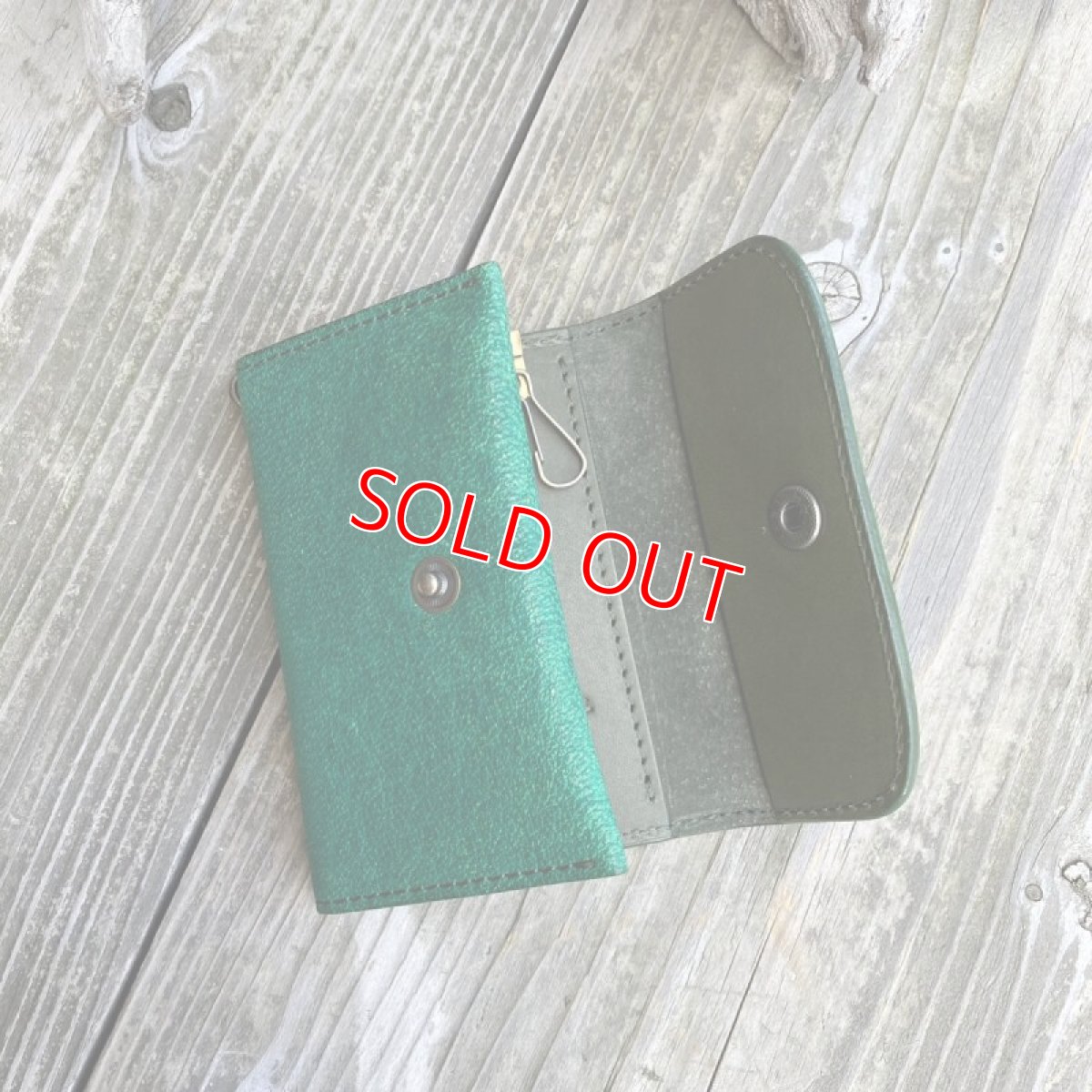 画像5: 【ツキノワグマレザー】熊革キーケース★５連キーケース　ポケット付きでカードやお札も入る　限定色グリーン (5)