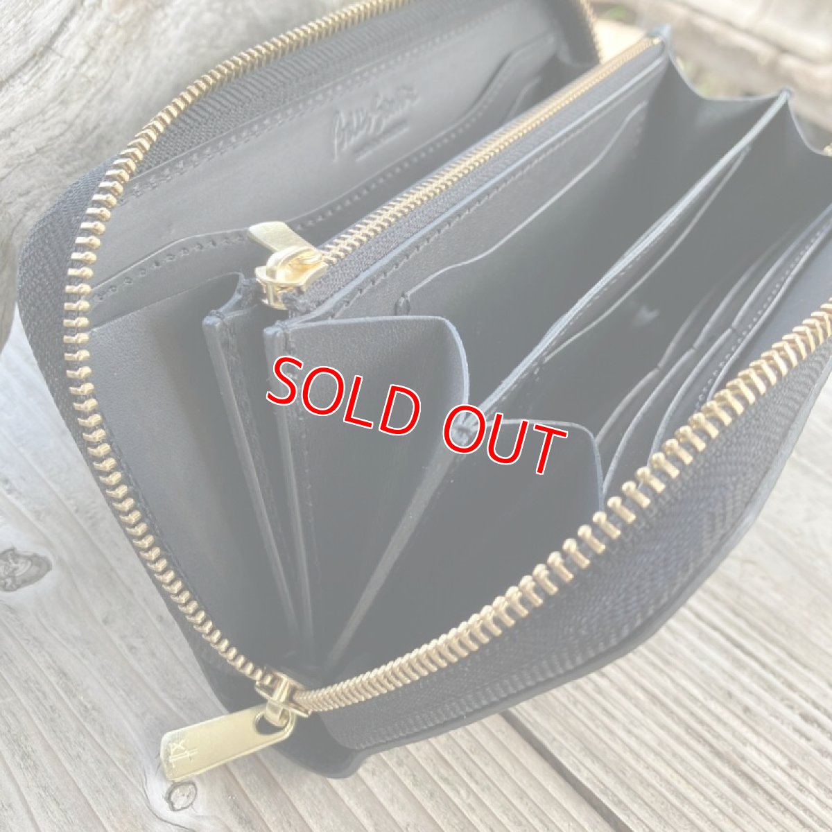 画像8: 【ヒグマレザー】ラウンドファスナー長財布　ヒグマ革＆牛革バージョン ブラック　即納可能 (8)