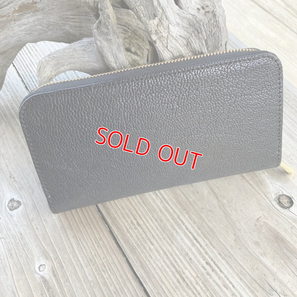 画像4: 【ヒグマレザー】ラウンドファスナー長財布　ヒグマ革＆牛革バージョン ブラック　即納可能 (4)