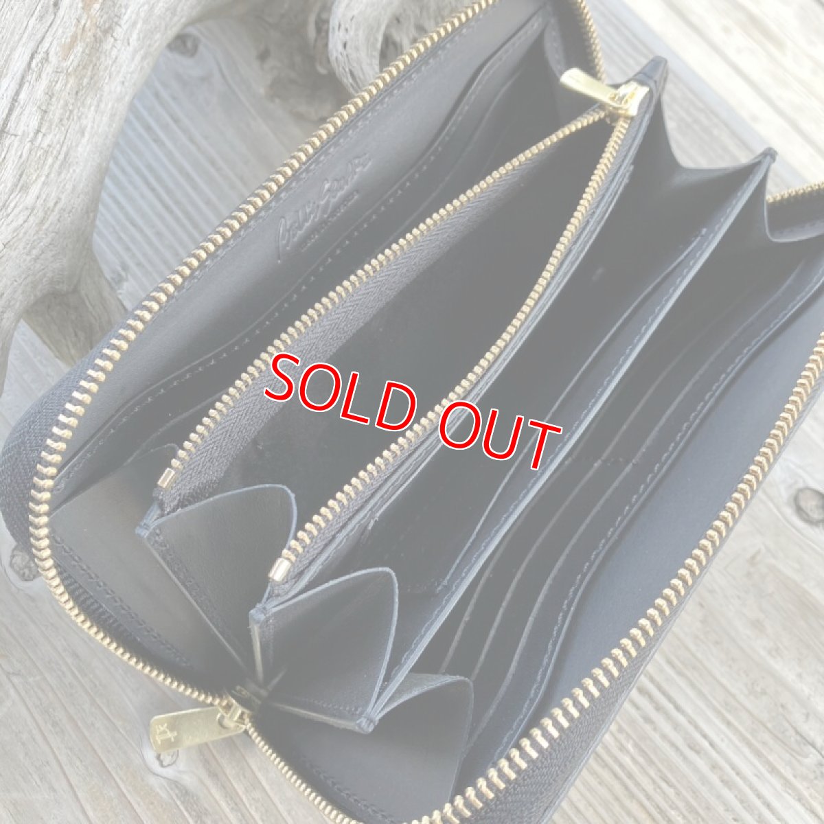 画像9: 【ヒグマレザー】ラウンドファスナー長財布　ヒグマ革＆牛革バージョン ブラック　即納可能 (9)