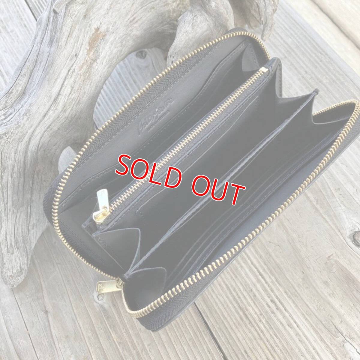 画像6: 【ヒグマレザー】ラウンドファスナー長財布　ヒグマ革＆牛革バージョン ブラック　即納可能 (6)