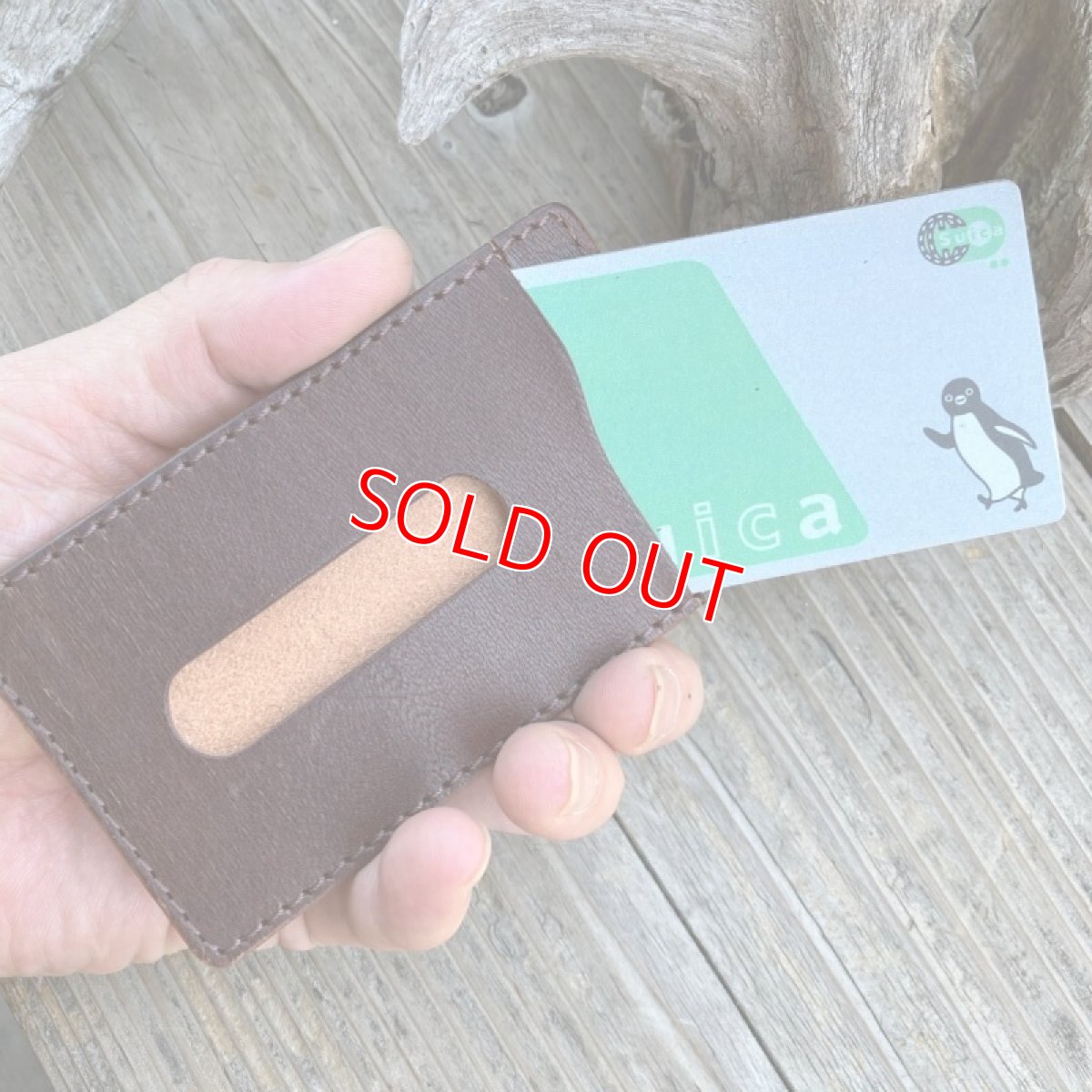 画像3: 【ツキノワグマレザー】するっとした手触りのツキノワグマ革バージョン★パスケース / カード入れ　ブラウン (3)