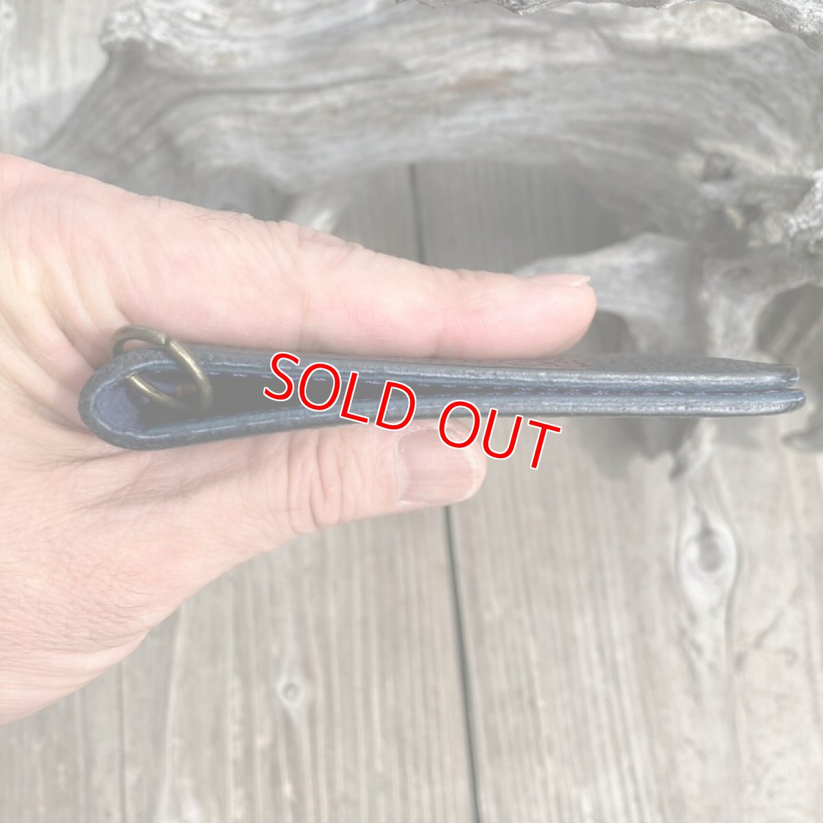 画像5: 【森の鼓動ヒグマ革】北海道ヒグマ革×姫路牛革☆極薄プレミアム二つ折りカードケース (5)