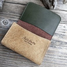 画像2: 【ツキノワグマ革】名刺入れ　熊革×牛革　ストーンベージュバージョン　写真の1点をお届けします (2)