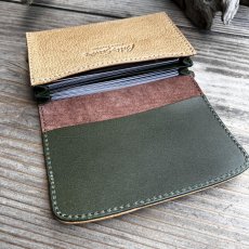 画像3: 【ツキノワグマ革】名刺入れ　熊革×牛革　ストーンベージュバージョン　写真の1点をお届けします (3)