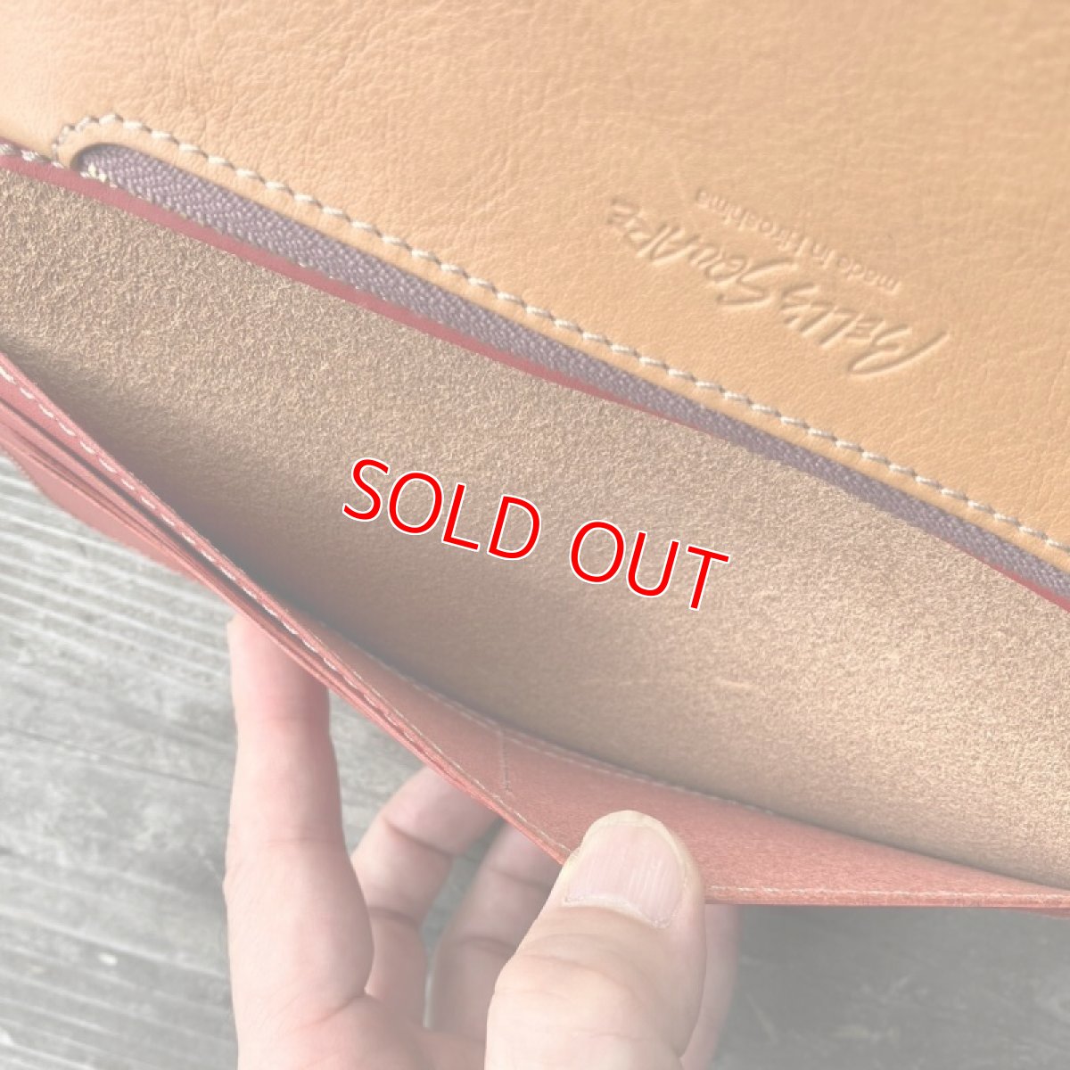 画像6: 【アウトレット】スリム長財布　牛革シュリンク&ヌメ革　限定1点 (6)