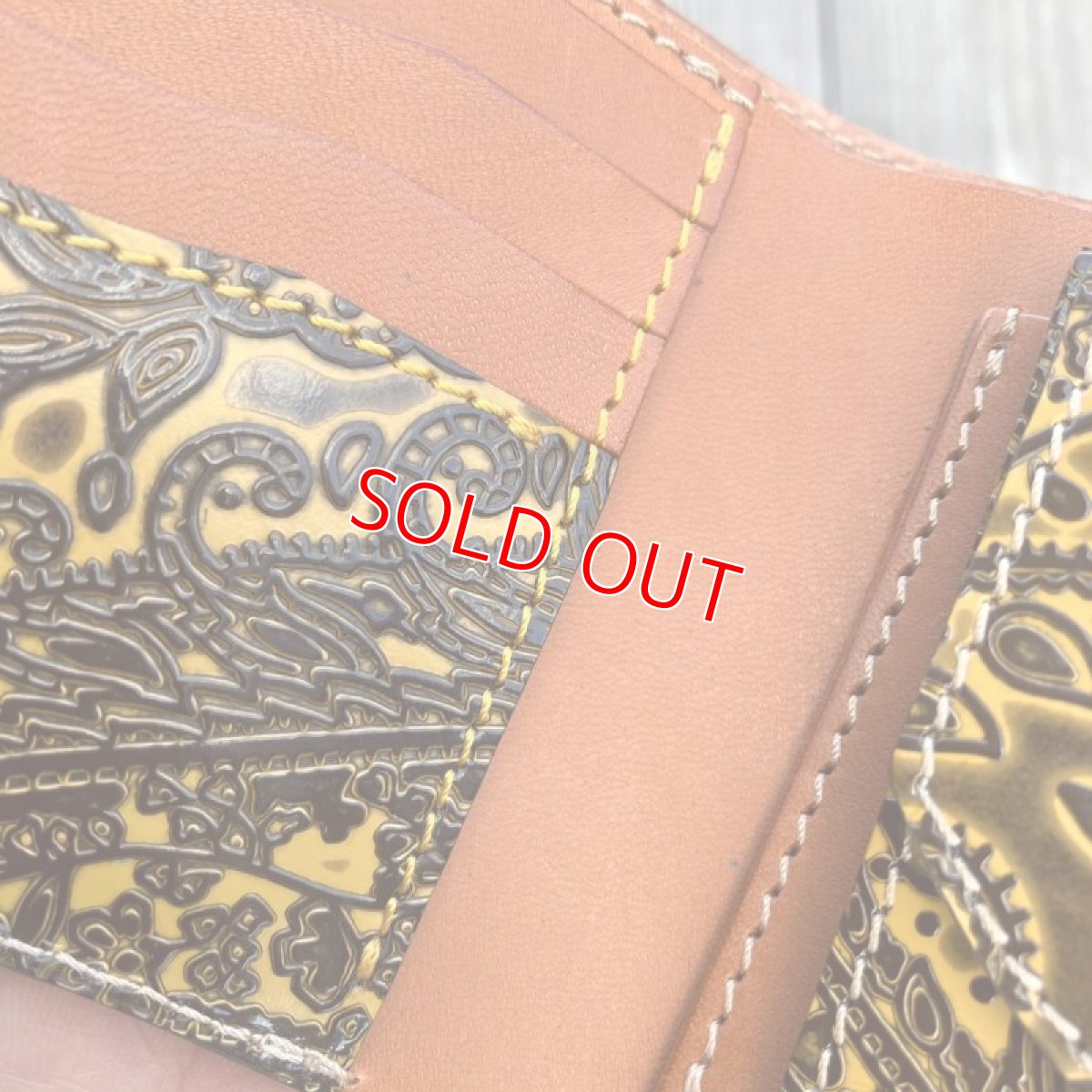 画像9: 【アウトレット】ペイズリー型押し☆Rタイプ牛革二つ折り財布！ (9)