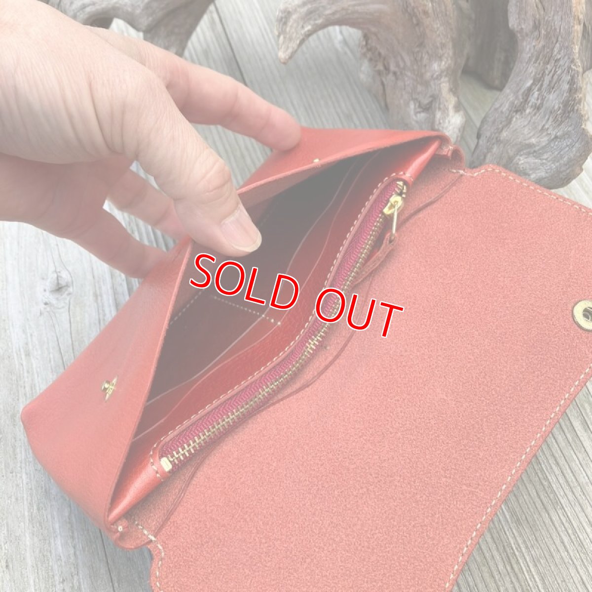 画像3: 【アウトレット】お財布ポシェット小銭入れ部分が取り外し可能です　レッド (3)