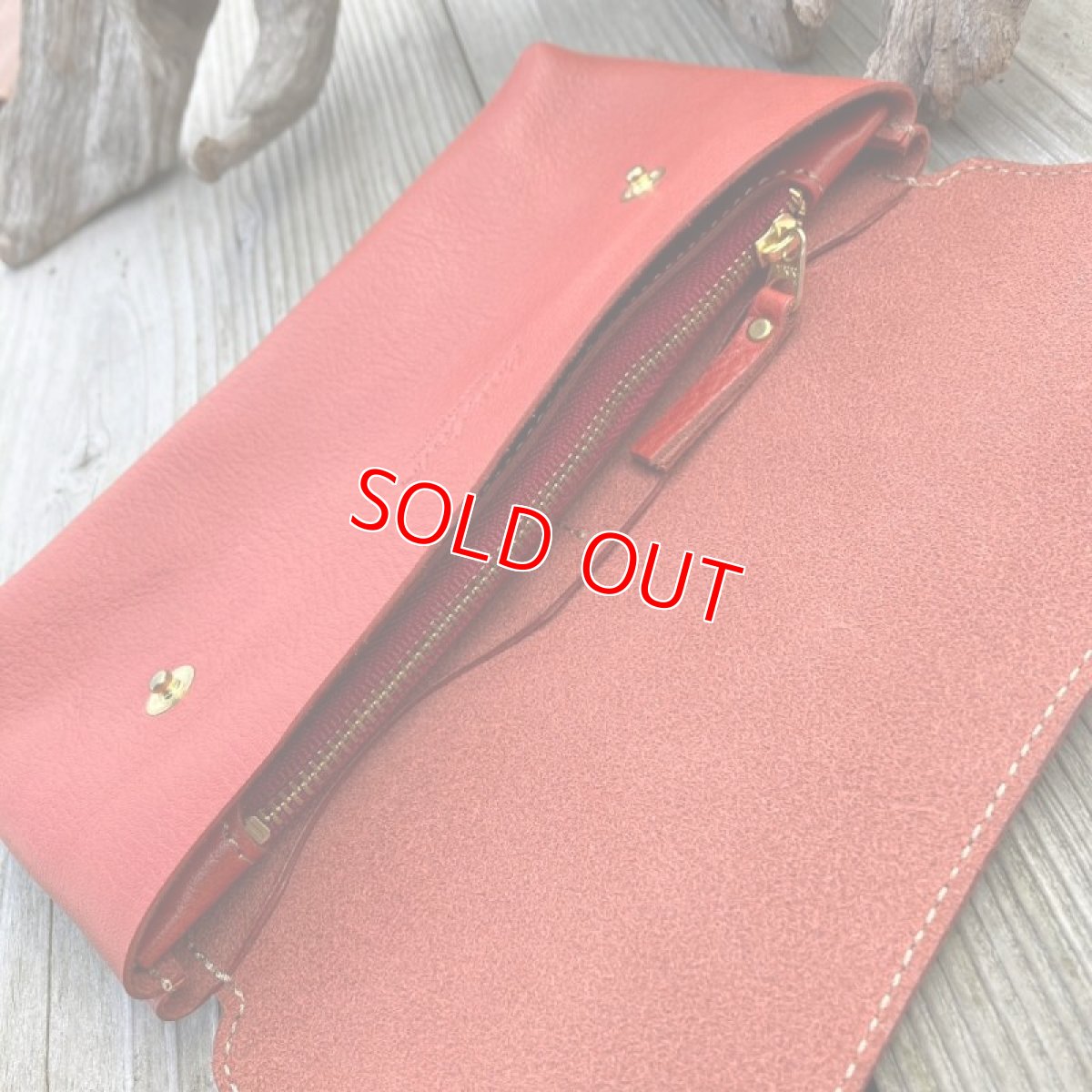 画像4: 【アウトレット】お財布ポシェット小銭入れ部分が取り外し可能です　レッド (4)