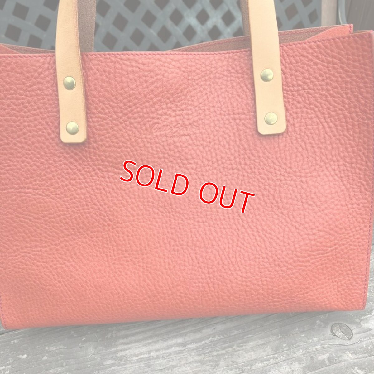 画像8: 【アウトレット】トートバッグ　シュリンクレザー牛革　限定1点　レッド (8)